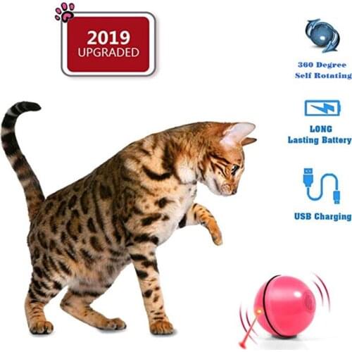 Intelligent Cat Toy Smart Interactive Ball Infrared Sensor Funny Cats Supplies Automatic Scratcher Toys For Pet Kitten With LED