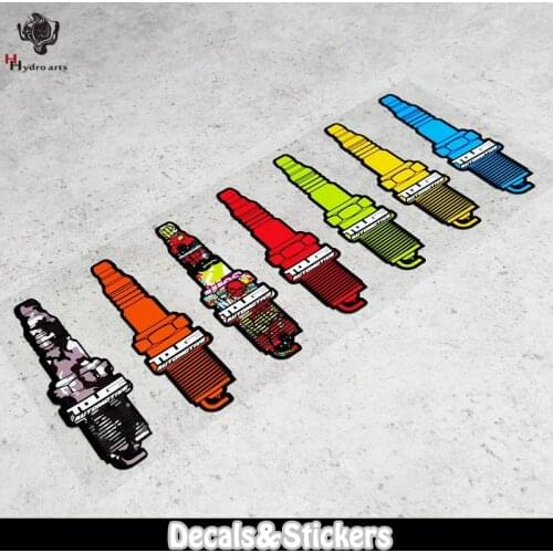 NO.L041 Gouge JDM Colorful Spark plug 3M Reflective Stickers MOTO GP Car Sticker Waterproof Decals Racing Motorcycle