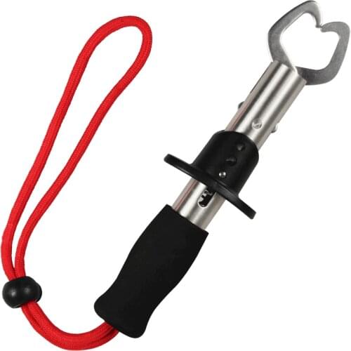 LEDIAO New Stainless Steel Fish Grip Fishing Pliers With Scale Multi-function Lip Trigger Lock Gripper Clip Mini Fishing Tools