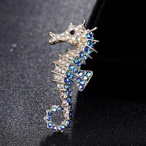 Small size seahorse Animal brooches for mens couple jewelry fashion crown cartoon animal pin brooch best hats accessory broch