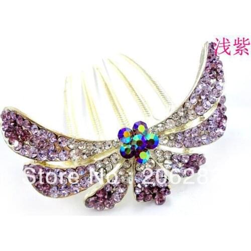 Fashion crystal women Hair Comb flower Hair stick hairpin F677 5pcs/lot+free shipping