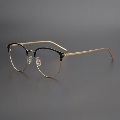 Pure Titanium Retro Round Frame Vintage Men Glasses Exquisite Super Light Eyeglasses Women Clear Lens Fashion Color Matching