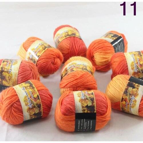 New Sale 8SkeinsX50g Womens Knit Scarves Shawls Rainbows Wool Crocheting Yarn Yellow Orange 811