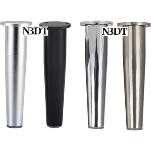 4Pcs/Lot Zin Alloy Furniture Cabinet Cupboard Feet Leg Matte Black Shiny Chrome Brush Leveling Feet Tapered Taper