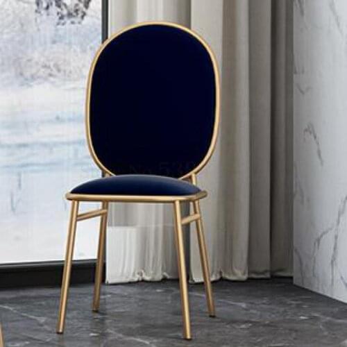 Post Modern Stainless Steel Dining Chair, Iron Art Dining Chair, Modern Simple Upholstery, Backrest, Net Red Furniture