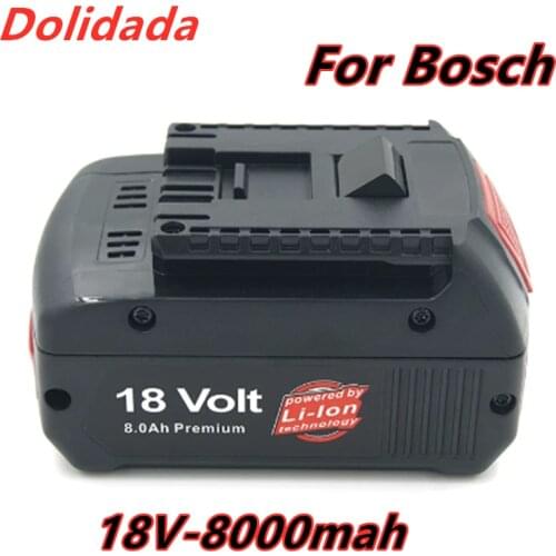 Original 18V 8000mah rechargeable lithium-ion battery, used for Bosch 18V 6.0A backup battery portable replacement BAT609
