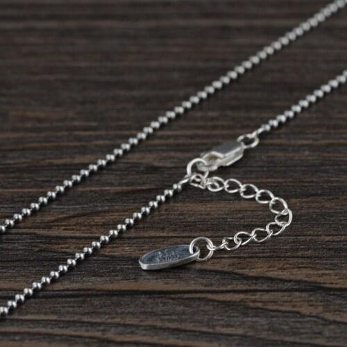 FNJ 1.5mm Round Ball Chain Necklaces 925 Silver 40cm to 60cm Original S925 Thai Silver Women Necklace