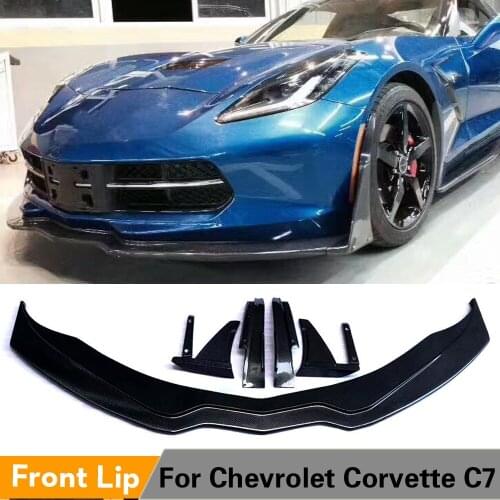 Front Bumper Lip Spoiler for Chevrolet Corvette C7 2013 - 2018 Carbon Fiber Car Front Bumper Lip Spoiler Splitters Guard