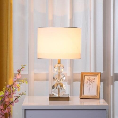 Modern Crystal Copper Table Lamp Creative Light Luxury Ins Luminaires for Living Room Bedroom Bedside Decorative Led Desk Lamps