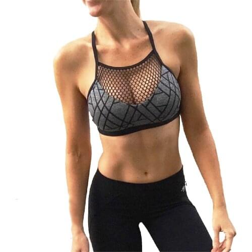 Sports Bra Fitness Vest Mesh Yoga Bra Top Plus Size Crop Top Sport Women Mesh Sport Bra Gym Top Breathable Quick Dry