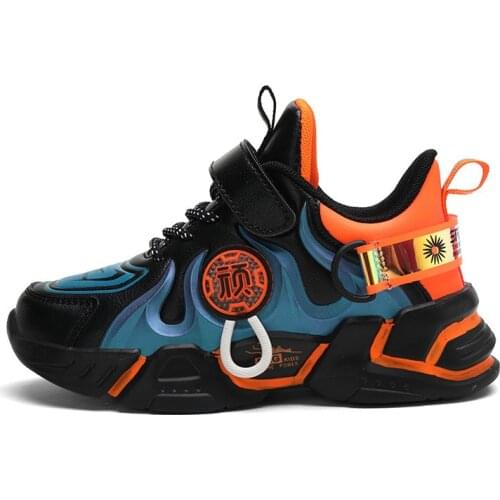 Comfortable Waterproof Leather Kids Sneakers Boy Casual Athletic Running Jogging Girls Sports Shoes Thick Sole 28-40 For Women