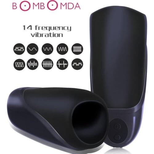 Vibrating Male Masturbator for Man Sex Machine Penis Delay Trainer 14 Mode Automatic Dick Stimulator Delay Lasting Adult Sex Toy