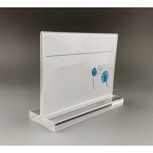 Clear POP Acrylic A3A4A5A6 Sign Display Paper Card Signage Label Advertising Holders T Stands Plug-in Type On Desktop 10pcs