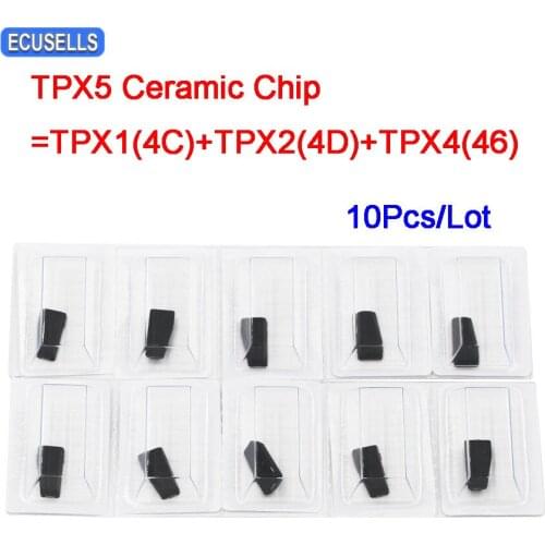 10 Pcs/Lot TPX5 Chip New Style Car Key Chip TPX5 Ceramic Chip Transponder Chip=TPX1(4C)+TPX2(4D)+TPX4(46) (Carbon)
