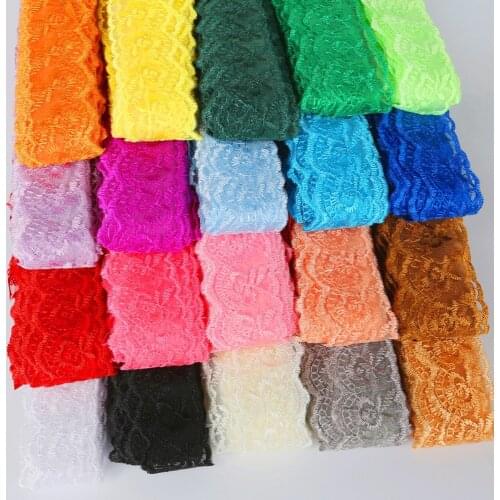 10yards/lot 4cm Embroidered Ribbon african lace fabric Decoration Handmade Wedding Craft Sewing DIY Accessories Material