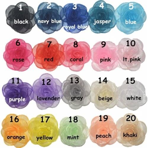 30pcs/lot 6CM Singed Burned yarn Flowers 20 Colors For Girls Hair Ornaments