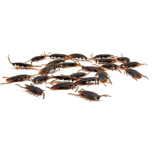 500PCS Halloween Simulation Cockroach Xiaoqiang Tricky Funny Disgusting Scary Toy Prank Props