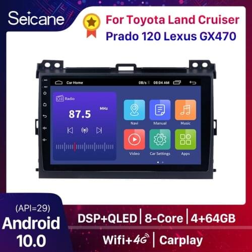 Seicane 9 Inch 2Din Android 9.0 Car Radio For 2007 2008 2009 2010 Toyota Prado Head Unit GPS Player Support DVR TPMS DAB+ wifi