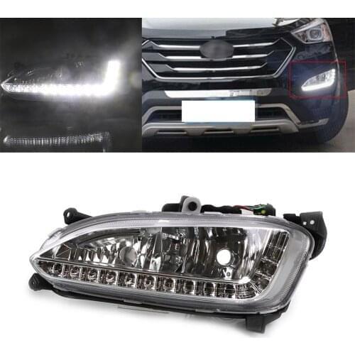 Car LED DRL Daytime Running Light Front Fog Lamp Left side For Hyundai Santa Fe IX45 2013 2014 2015