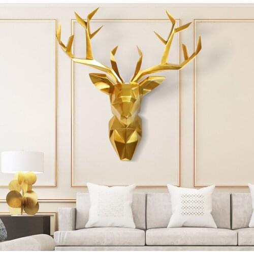 Large Size,3D Deer Head,Statue,Sculpture Decor,Home Wall Decoration Accessories,Animal Figurine,Wedding Party Decorative Art