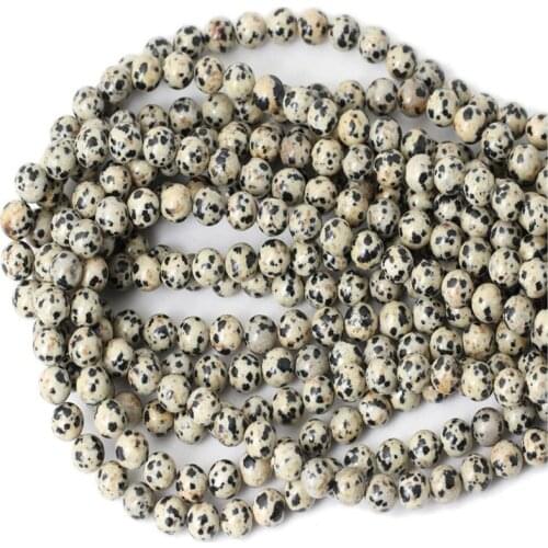 Dalmatian Jasper Gemstone Loose Beads for DIY Bracelet Jewelry Making Bead (4/6/8/10mm)