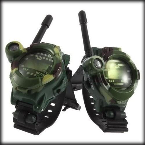 By dhl or ems 50 pairs 7 in 1 0.8" LCD Radio 50~150M Watches Walkie Talkie w/ Lights Mic Promotion