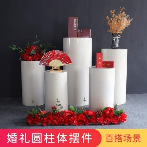 2021 new 3 pieces round cylindrical base display art cake decoration pillar base pillar diy wedding party holiday decoration
