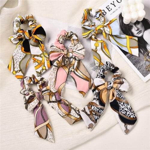 Bohemian Bow Long Hair Ring Girl Women Hair Accessories Soft Streamer Headdress Head Rope Gift