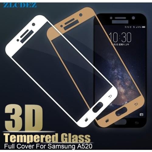 For Samsung Galaxy A5 2017 Full Cover Screen Protector 9H Tempered Glass Safety Covering Protective Film On A 5 7 A520 A520F