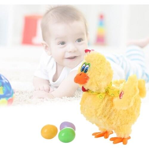 Electronic Crazy Chicken Plush Toy Electric Funny Dancing Laying Eggs Hens Doll Music Animal for Kids Birthday Gift