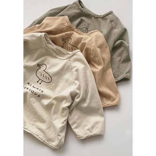 2020 boys and girls cotton cartoon casual T-shirt loose bottoming shirt