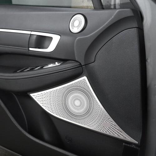 For Hyundai Sonata 2019 2020 Car Door Audio Shelf Chrome Speakers Cover Trim Bezel SubWoofer Frame Garnish Accessories