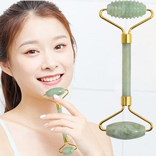 Hot Sales Jade Roller Massager For Face Natural Stone Slimming Lift Massage Facial Tools For Chin Neck Beauty Skin Care Tools