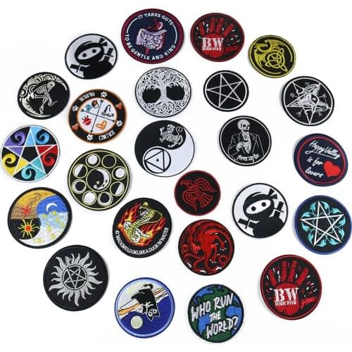 Skull Patch Stranger Things Badges Patches Tai Chi Ninja DIY Patch Embroidery Applique Iron on Transfer for Clothing Accessories