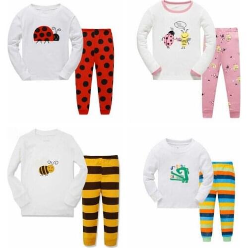 Newest Spring Summer Kids Pajamas Cartoon Sleepwear Girl Suit Lovely Childrens Pyjamas Boy Home Clothes Nightwear