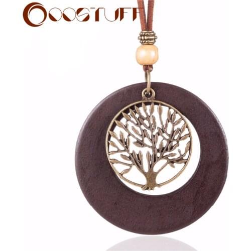 Women Fashion 2021 Suspension Jewelry the on Neck Decoration Bijouterie Chokers Gifts Long Female Tree of Life Pendant Necklace