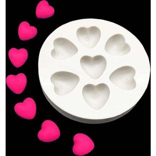 Wholesale 10 pcs/lot 7 loving Heart Silicone Sugarcraft Mold Chocolate Cupcake Baking Fondant Cake Decorating Tools