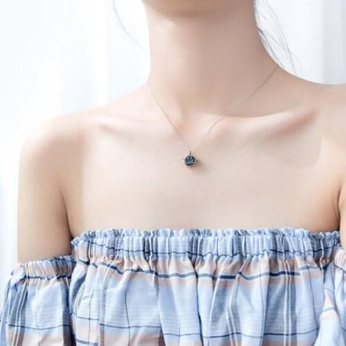 Necklace female han edition style sweet blue diamond star set of female D4265 clavicle chain chain temperament planet