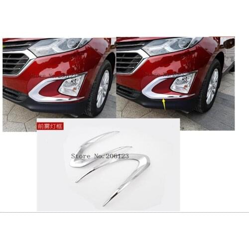 Car body front fog light lamp frame styling cover trim hood moulding panel 2pcs For Chevrolet Equinox Third GE 2017 2018 2019