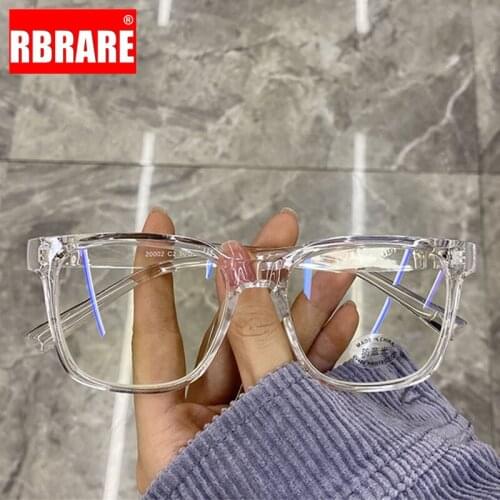 RBRARE Square Transparent Glasses Frame 2021 New Women Eyeglasses Frames Big Frame Anti-blue Light Flat Glasses Frame Espejuelos
