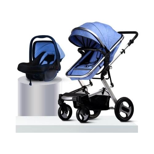 Luxury Baby Stroller Carriage For Newborns High Landscape Two-way Baby 2 in 1 Folding Prams For Kids Car Seat Stroller