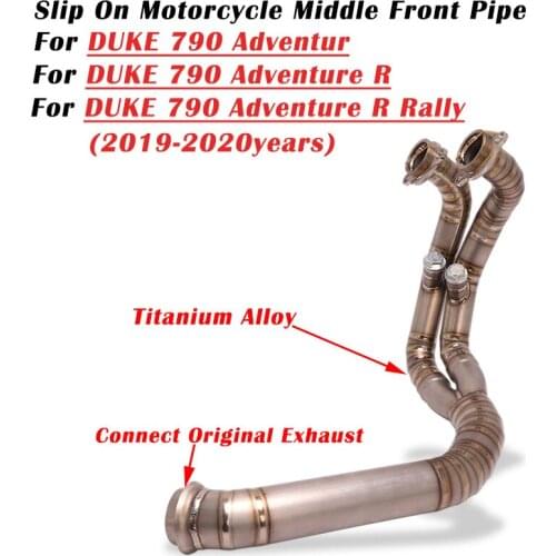 Slip On For DUKE 790 Adventure R Rally Motorcycle Exhaust Escape Titanium Alloy Front Tube Link Pipe Connection Original Muffler