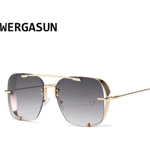 WERGASUN Luxury Brand Designer Female Punk Sunglasses Women Gradient Shades Lens Ladies UV400 Oculos
