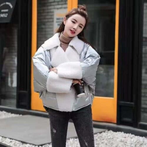 Duck white 90% down jacket bat sleeve winter coat women 2021 turn-down collar outerwear patchwork style plus size coats