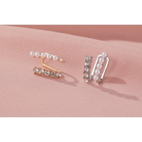 1 PCS U Shape Open Circle Sweet Cute Ear Cuff Non Pierced Clip Earring Trendy Simple Small Gold Color Crystal Earrings