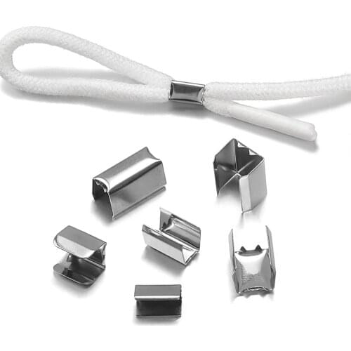 100pcs 5x10mm Metal Square Leather Cord Crimping End Caps String Fastener Rope Clip For DIY Bracelet Jewelry Making Findings