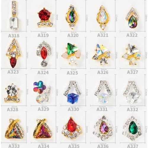 20pcs High Quality New Shiny Different Shape Pearl Rhinestone Embellishment Decorative Alloy Metal Rhinestone DIY Nail Supplies