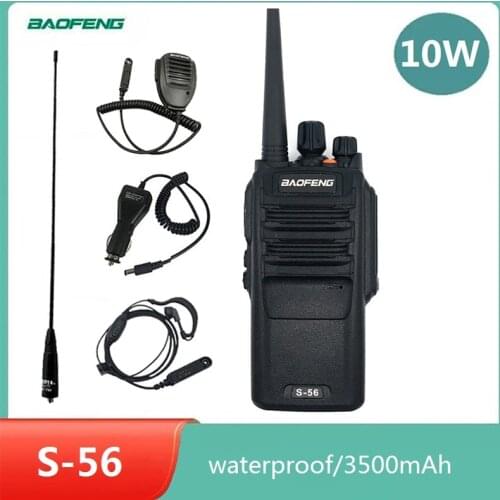 2021 BAOFENG S-56 Waterproof Walkie Talkie High Power 10W Ham CB Radio Station UHF Two Way Radio Transceiver Long Standby BF-S56