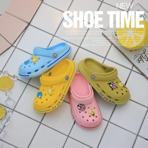 2021 New Cute Sandals Kid Clogs Slippers Soft Bottom Beach Sandals Kid Clog Boys Girls Sandals Comfortable Breathable Ankle-Wrap
