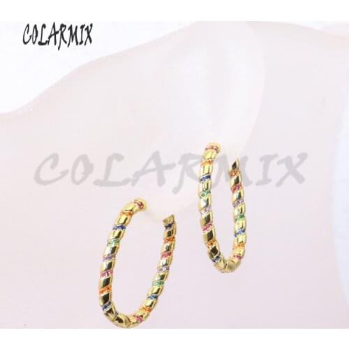 3 Pairs Round zircon earrings high quality oval earrings Gift for lady Crystal earrings wholesale earring 50824